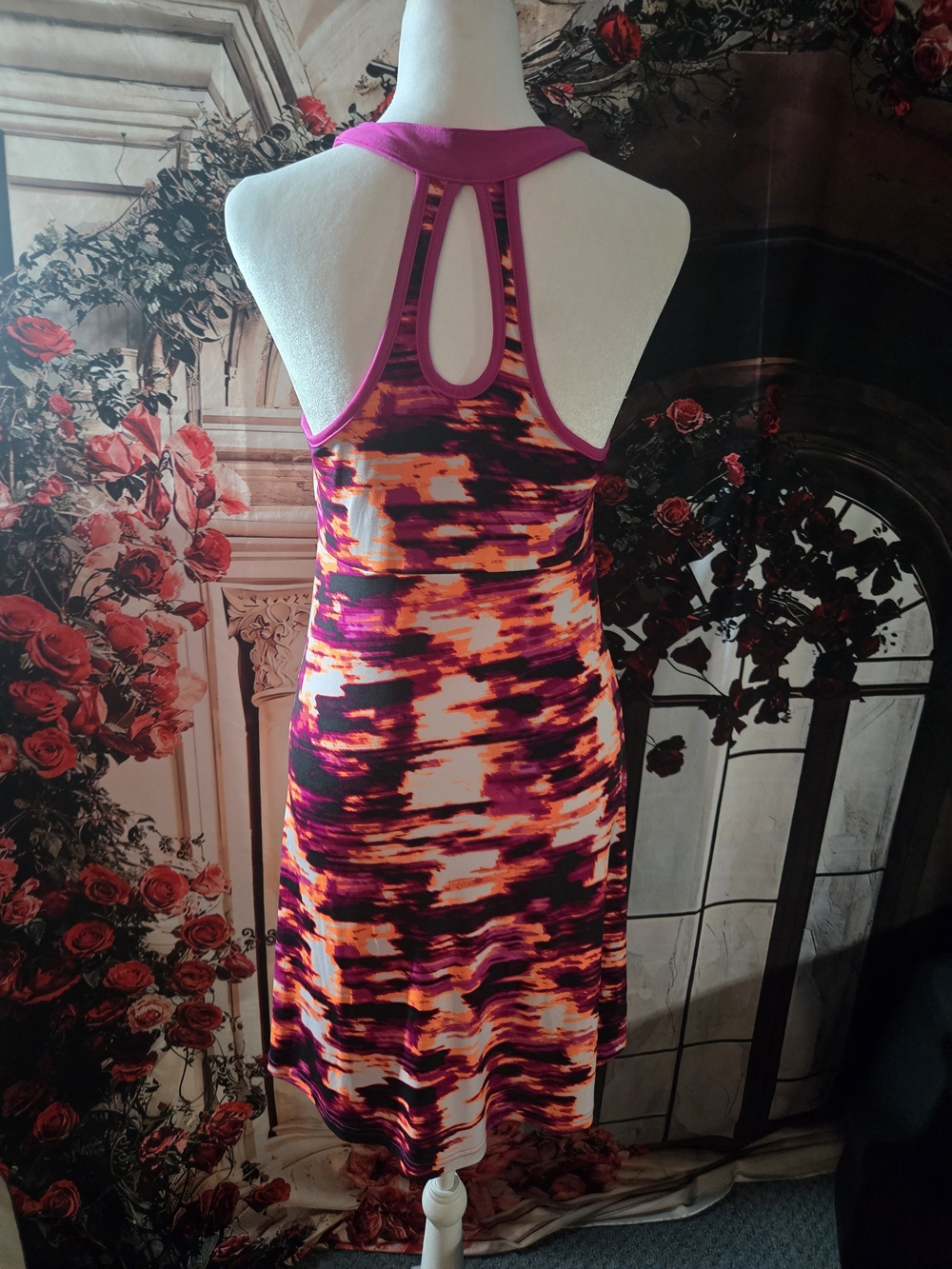 Tek gear Dry Tek, Pink, Orange & White Printed Racerback Mini Dress - Picture 2 of 2